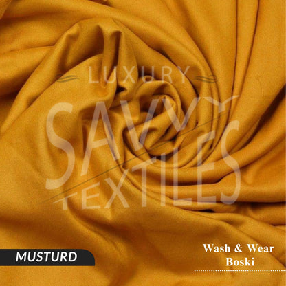 Premium Wash & Wear Savvy Boski - Musturd