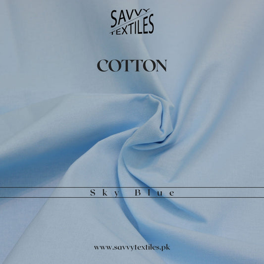 Pure Premium Cotton Fabric – Sky Blue