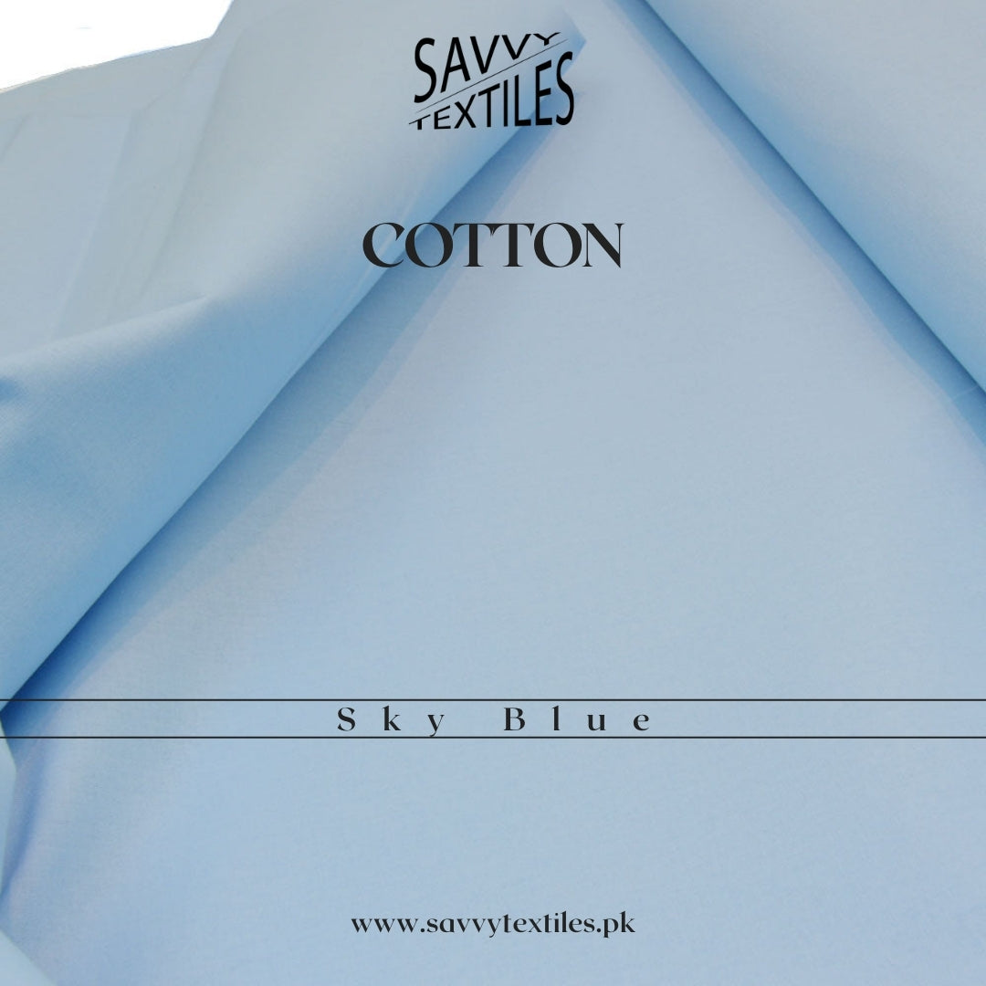 Pure Premium Cotton Fabric – Sky Blue