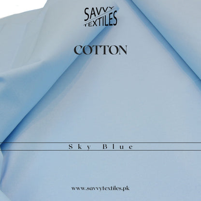 Pure Premium Cotton Fabric – Sky Blue